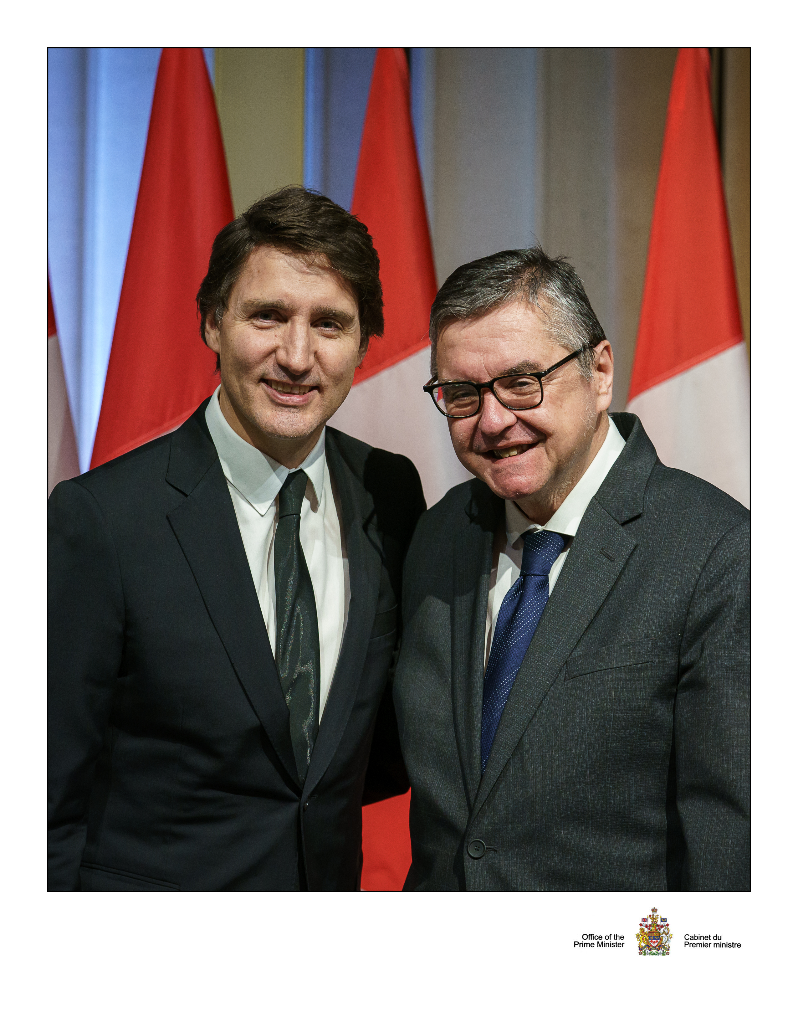 The Right Honourable Justin Trudeau, Prime Minister of Canada, with His Exclellency Gustavo Avarez, Ambassador of Uruguay to Canada