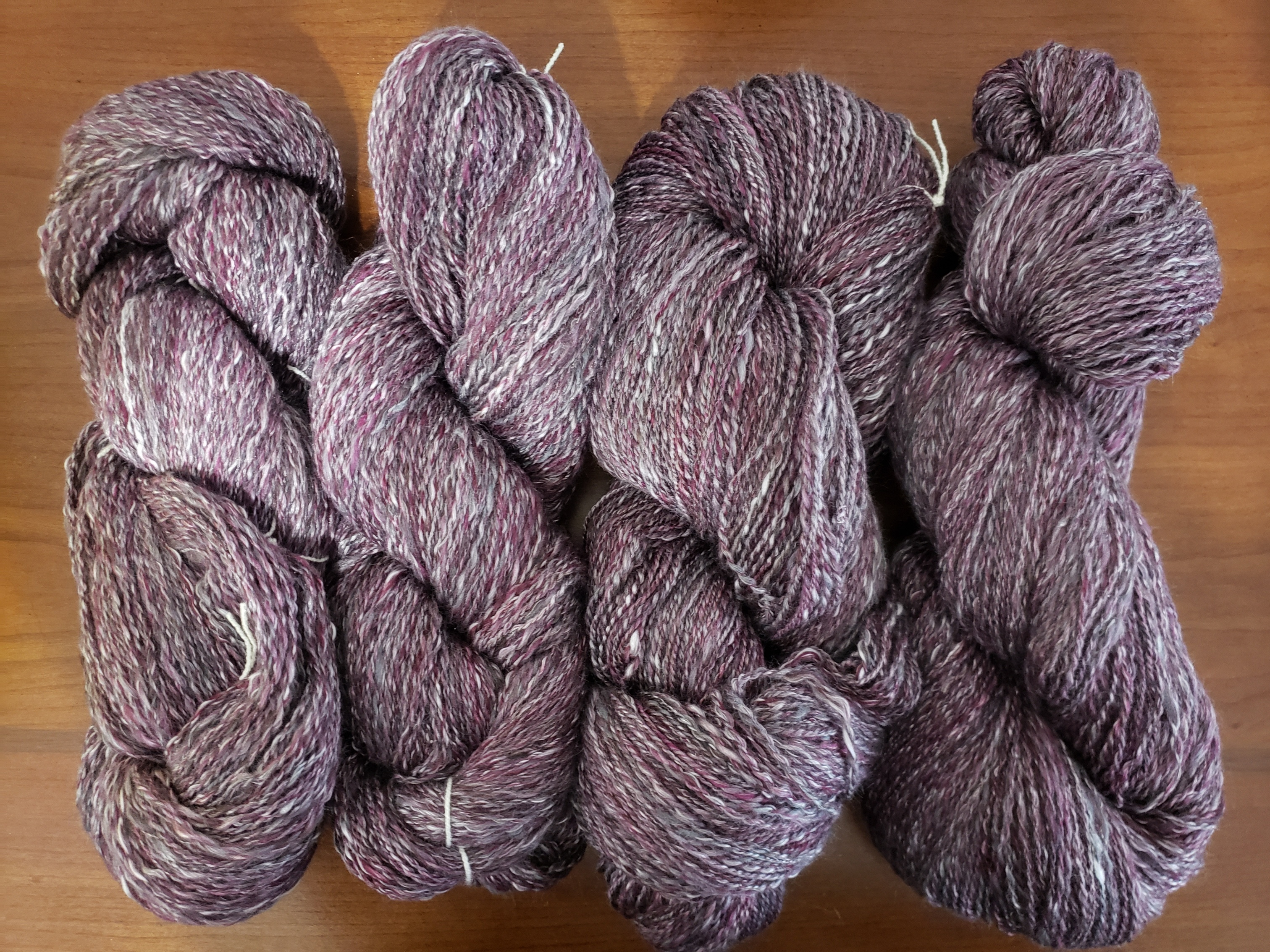 Birthe - Ashford Storm merino/silk handspun yarn.