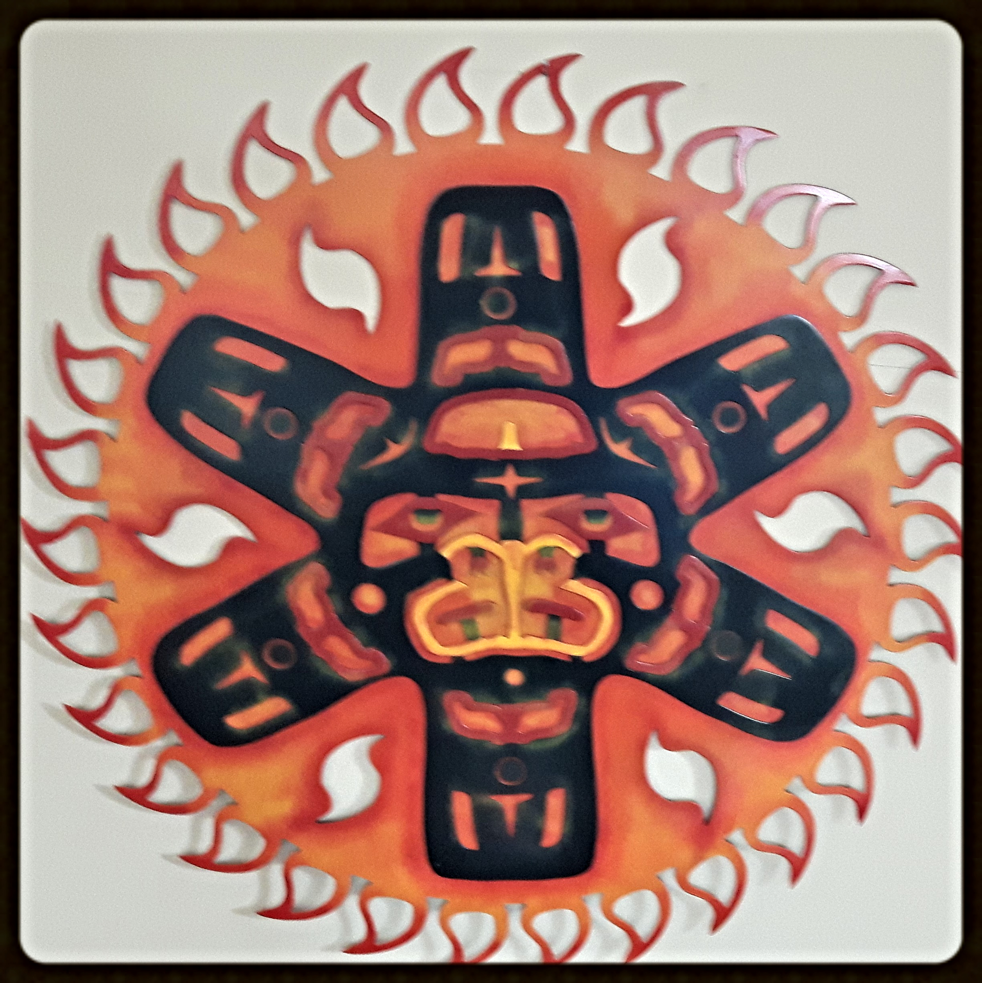 Metal art ,Aboriginal sun, Campbell river BC, Vancouver island BC, Vancouver BC, Victoria BC, British Columbia,Alberta
