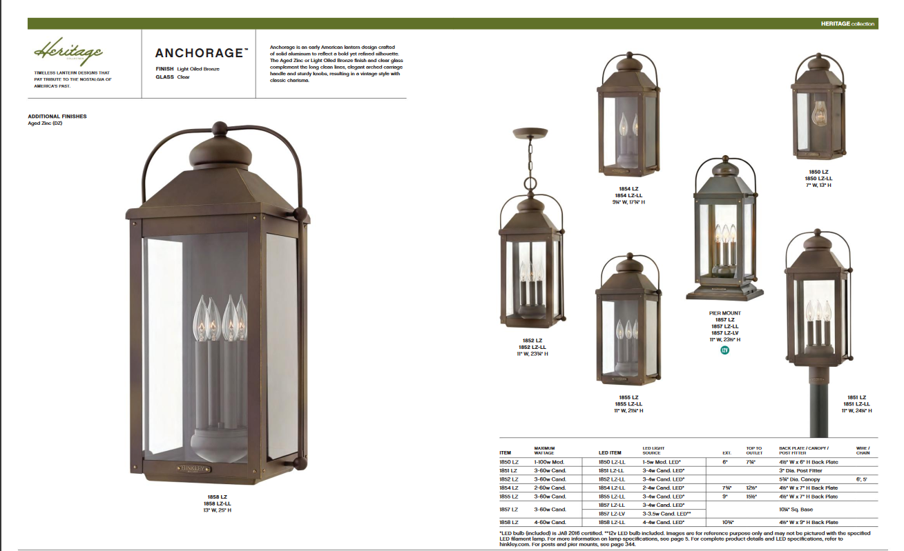 534 Anchorage Collection
Available in Light Oiled Bronze or Aged Zinc
Starting at 
Regular Price $438.99
On Sale $394.99