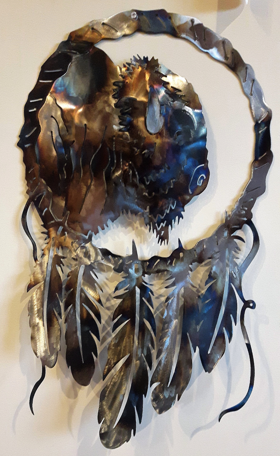Metal art, Buffalo Dream Catcher, Campbell river BC, Vancouver island BC, Vancouver BC, Victoria BC, British Columbia,Alberta