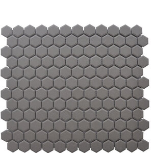 Cali Dark Grey 1" hexagon unglazed