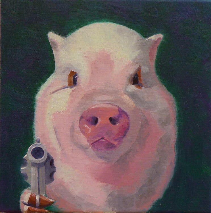 Go Ahead . . . Make my Day! / study
12" x 12" / sold
oil on canvas