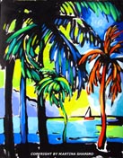 palm trees and the ocean painting landscape abstract