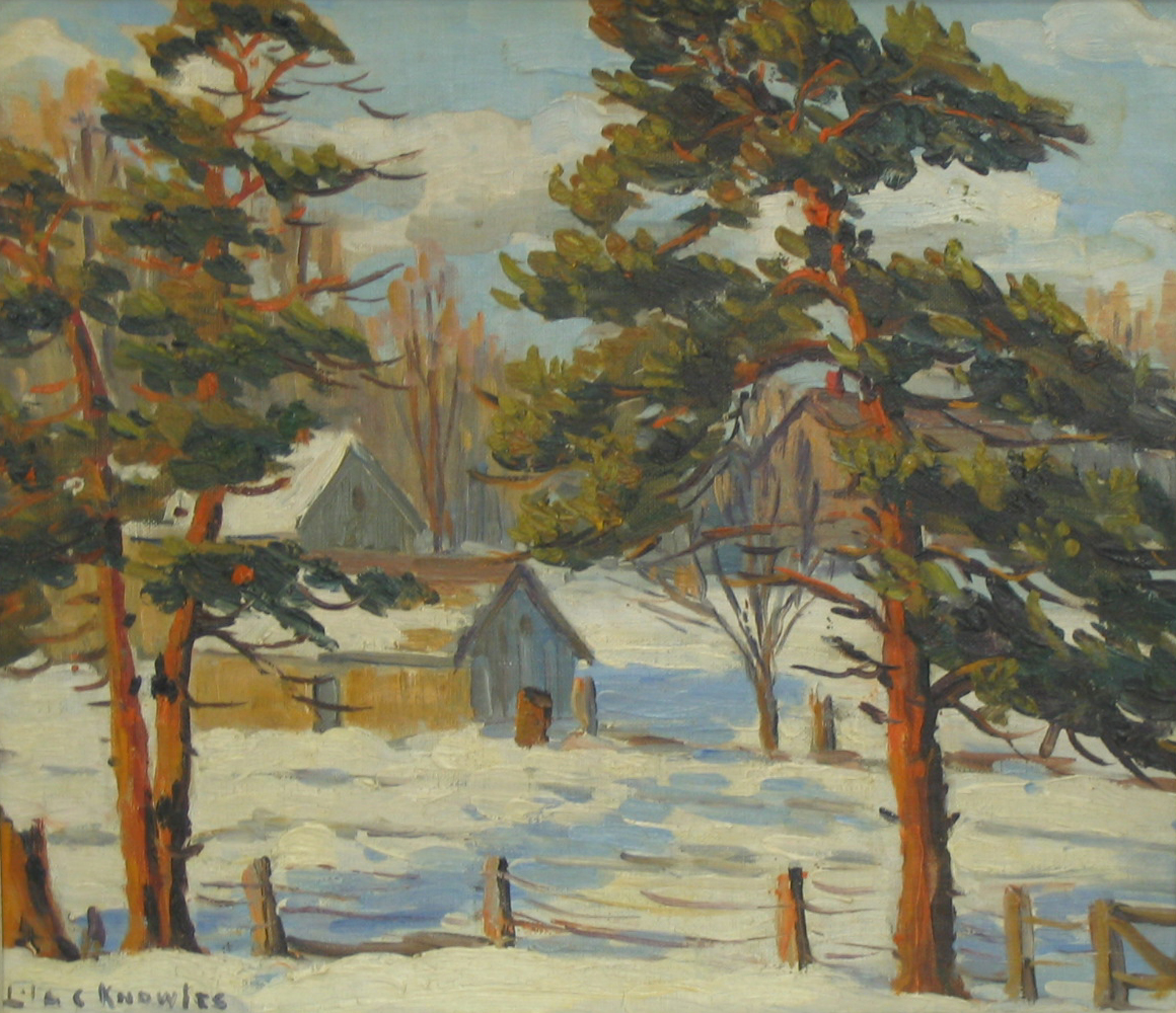 Winter on the Country Home, Oil on canvas