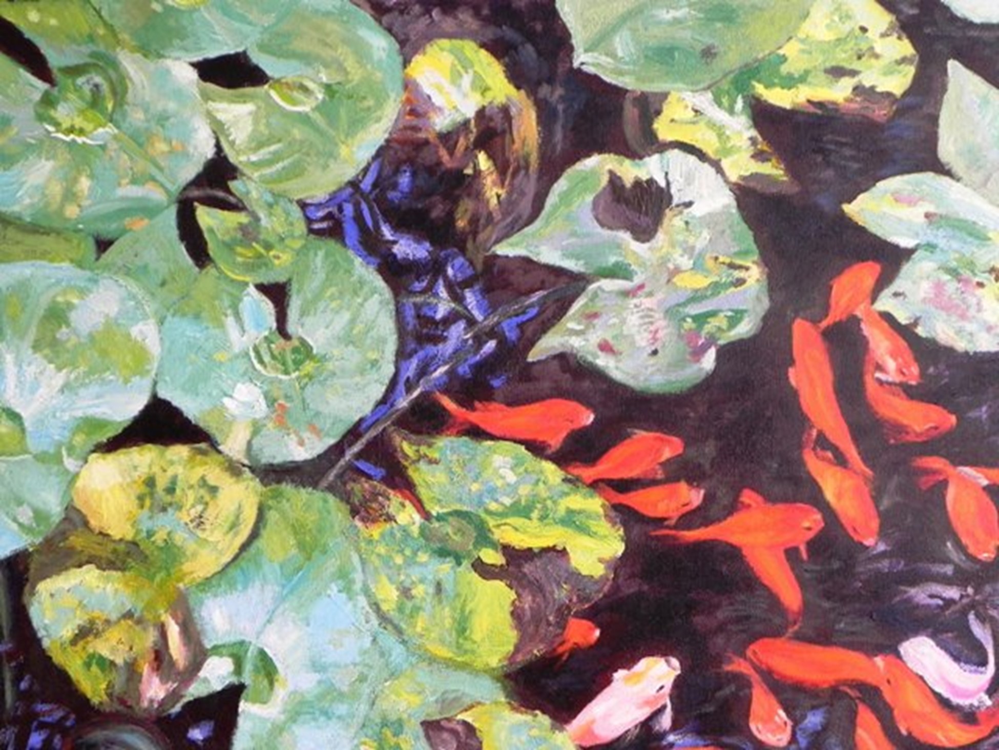 Goldfish Pond at the 2007 Venice Biennale, 24"X30" 2010, Acrylic on Canvas, Italy