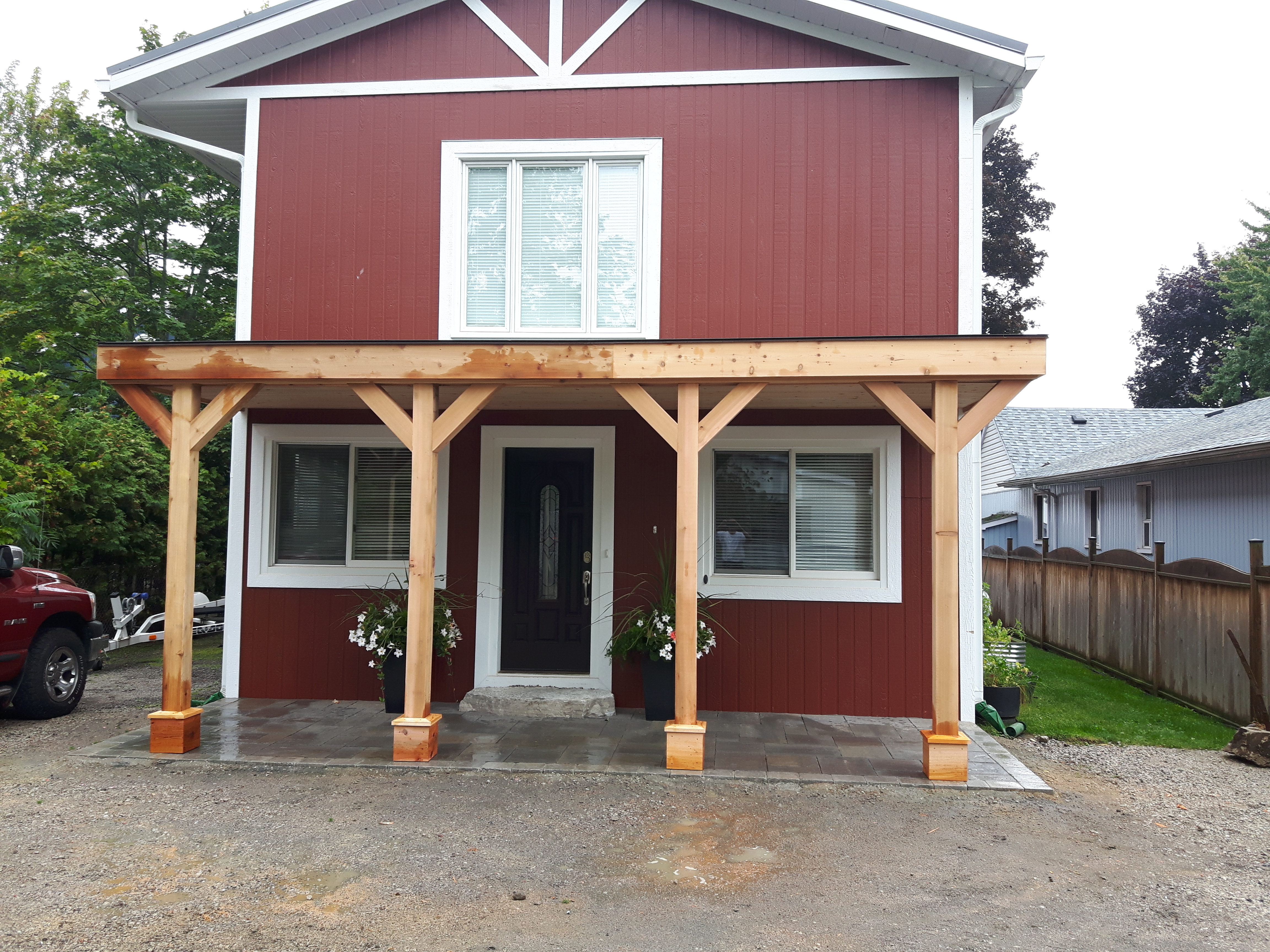 New Cedar Front Porch Roof