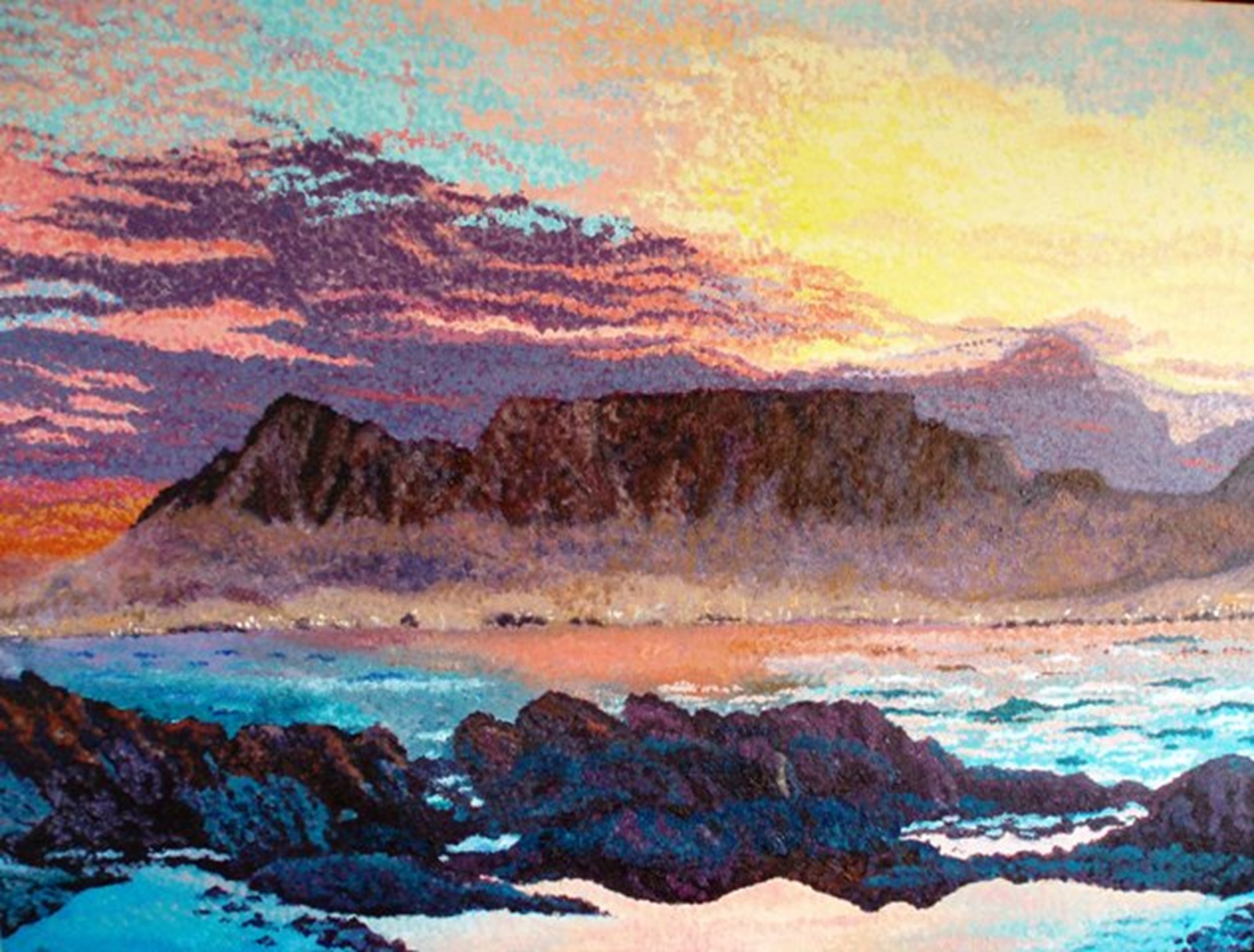 South Africa 0p.1 (Table Mountain) , 30"X40" Acrylic on Canvas,  Cape Town,  2010