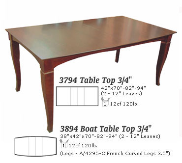 3894 Boat Top with French Curved Leg