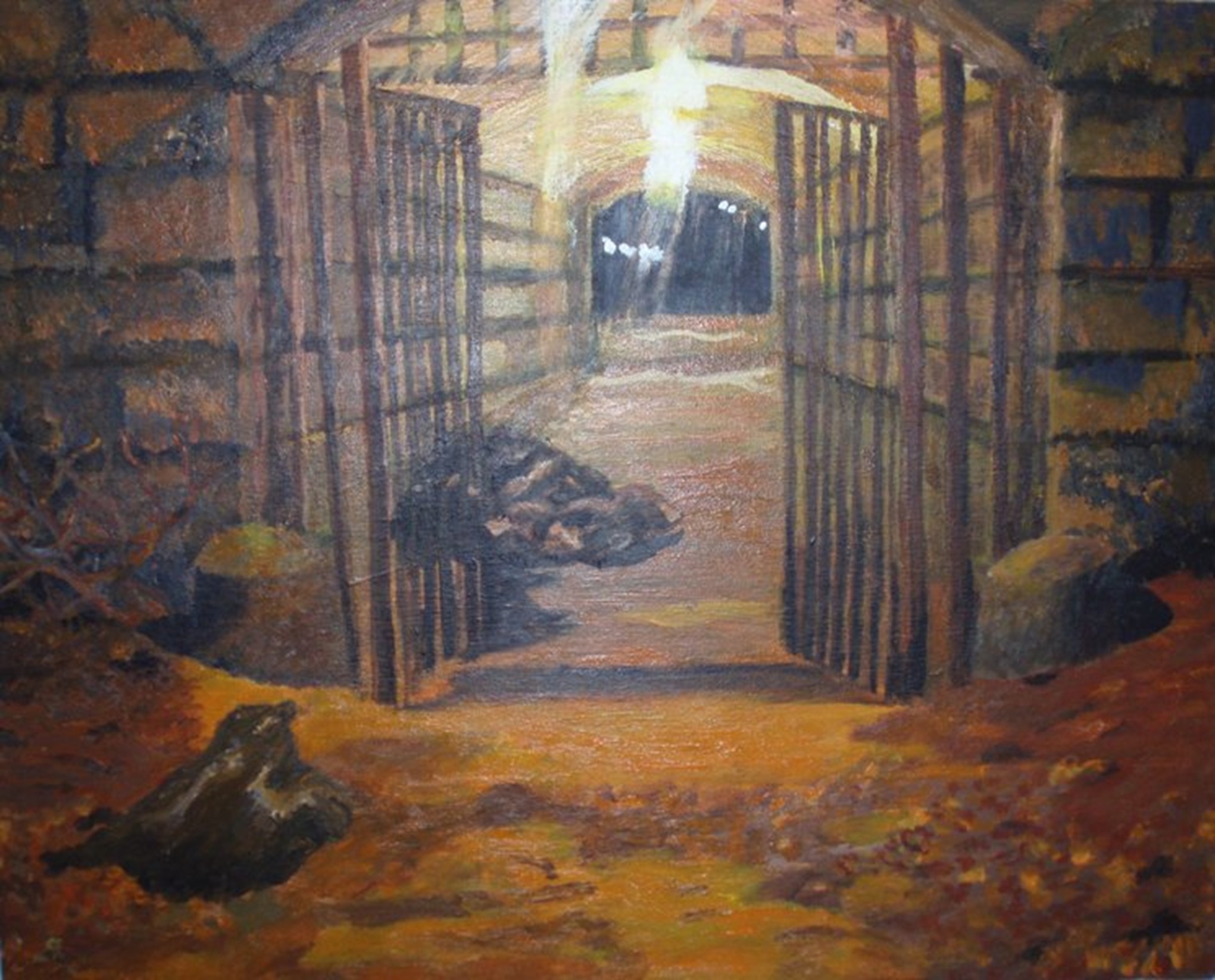 Under The Charles Bridge Op.1, 16"X20"  2005, Acrylic on Canvas, 