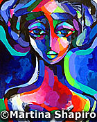 Woman In Blue painting original abstract female figure 