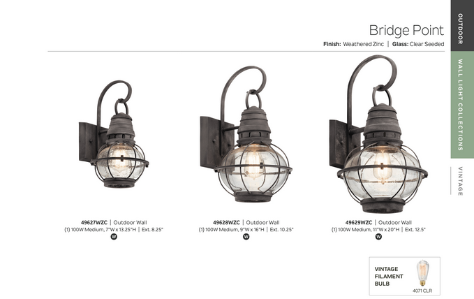 525 Bridge Point Collection
Available in Weathered Zinc
Starting at
Regular Price $268.99 
On Sale $241.99 