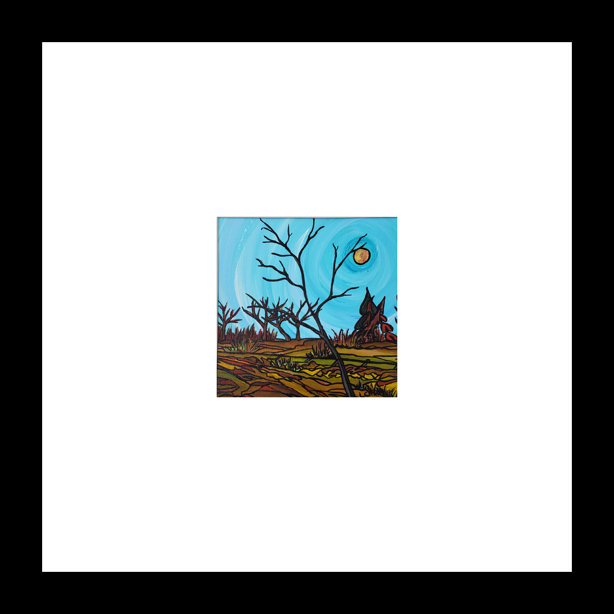 2019-21 "Prairie South Fall"
Image: 5" x 5"
Framed: 12" x 12"
Acrylic on 246 lb paper
$125.00

