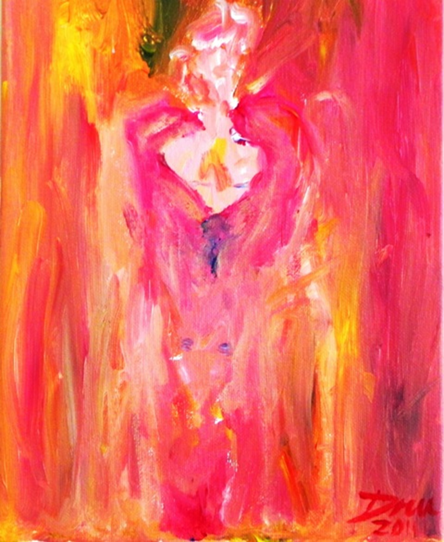 K Series (3 of 6),  12"X 11"  2011, Acrylic on Canvasn here