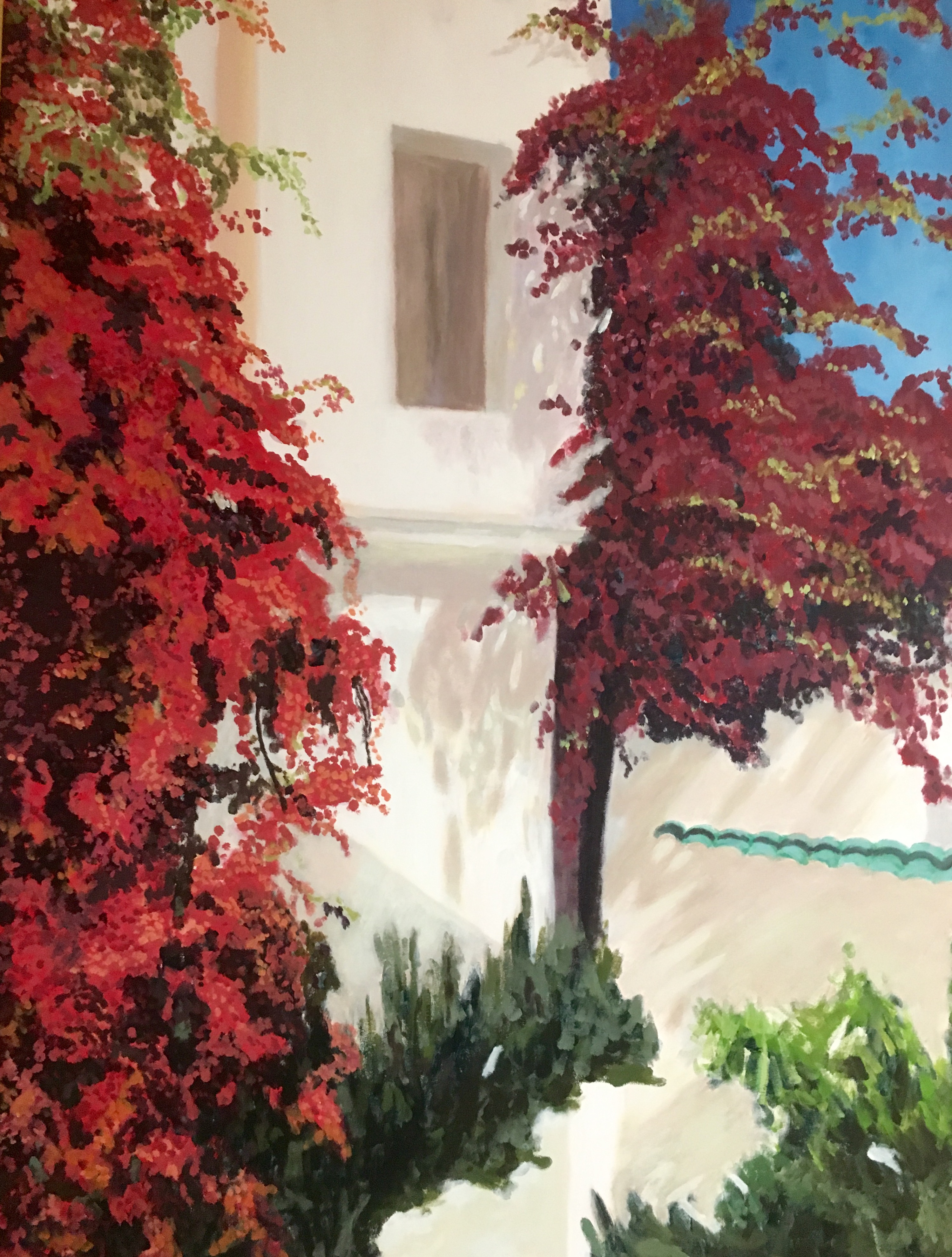 dans la médina de Tanger, 48"X36"  2016, Acrylic on Canvas, ", Morocc0