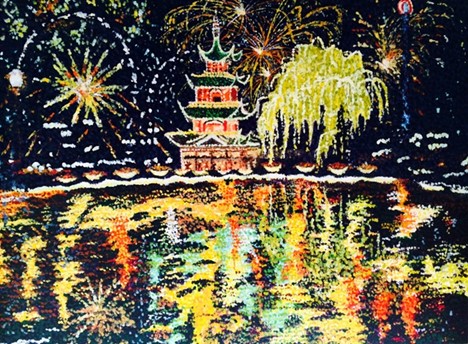 Tivoli Gardens, 30"x40" 2014, Acrylic on Canvas, Copenhagen