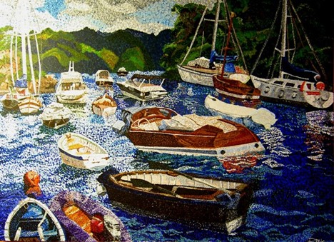 Portofino Op.2, 36"X48" Acrylic on Canvas,  Italy, 2002
