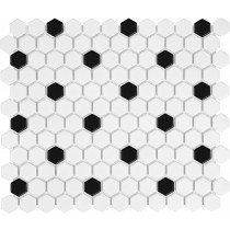 Black and White 1" Hexagon