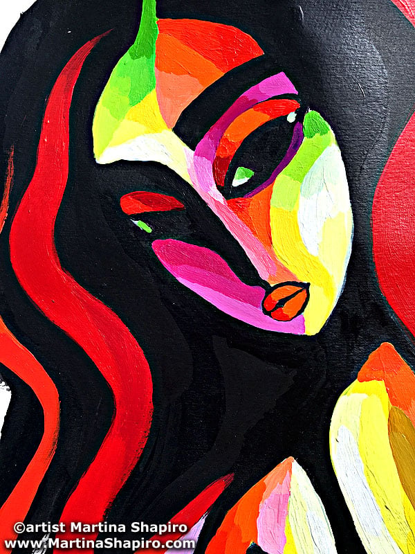detail of the Red Sitting Nude original painting