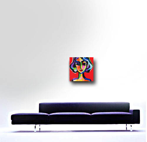 Red girl painting artist Martina Shapiro