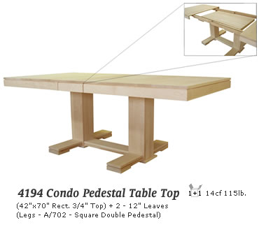 4194 Condo Pedestal Top with Square Double Pedestal 