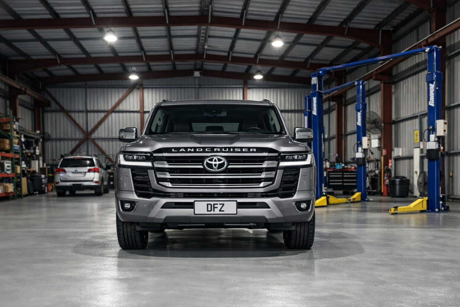 Landcruiser has completed a service in the DFZ HV Diesel and Light Vehicle Services Workshop Landcruiser has completed a service in the DFZ HV Diesel and Light Vehicle Services Workshop