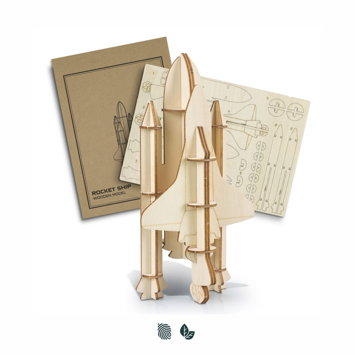 Rocket Ship Wooden Model 124051
