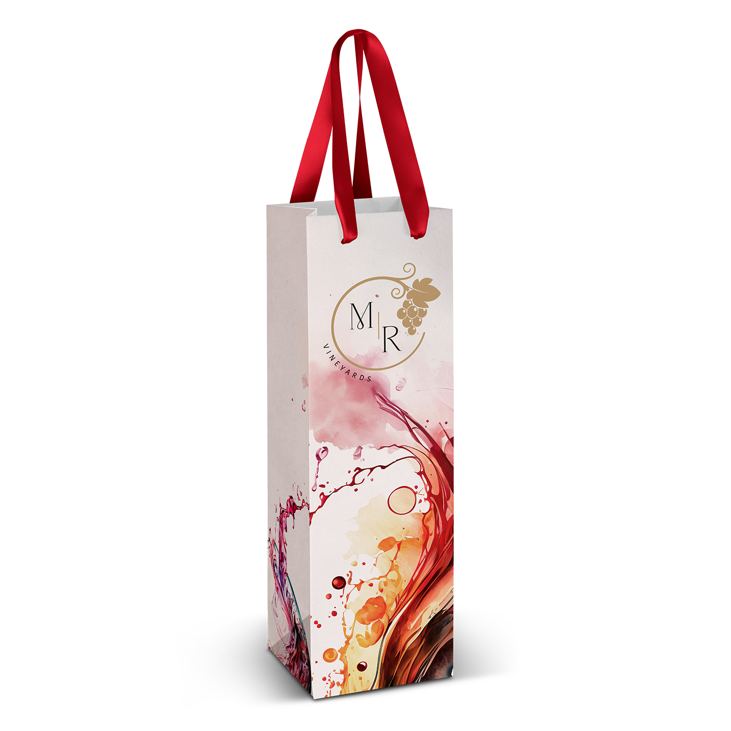 Ribbon Full Colour Wine Bag 127175