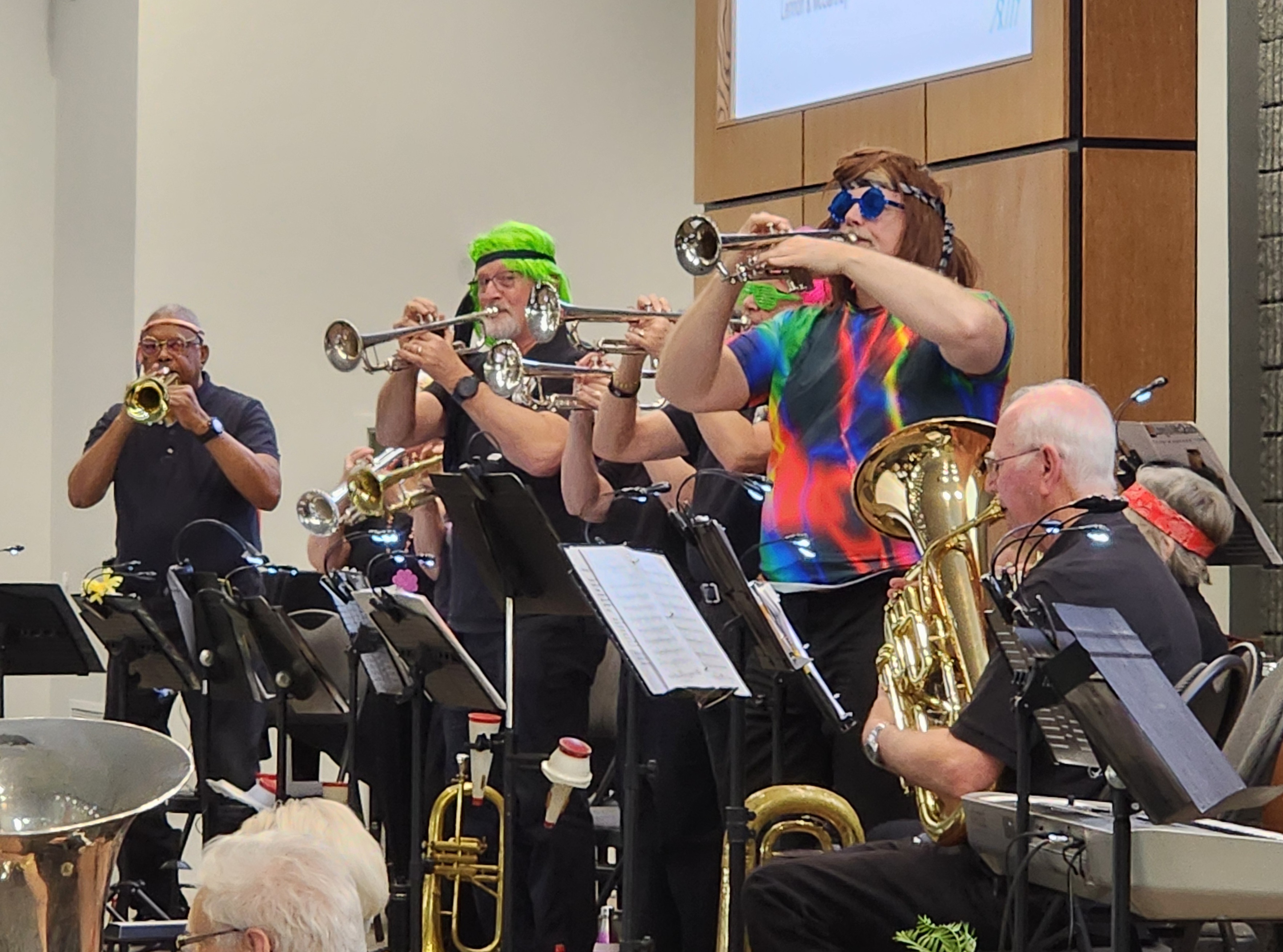 Trumpet Section of the lakeshore New Horizons Band at the FBC Baptist church Cobourg Ontario April 2025.