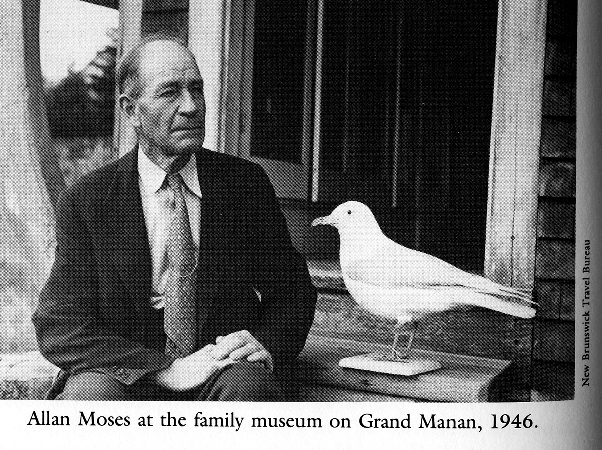Allan Moses sitting in front of his private Natural History Museum in North Head in 1946.