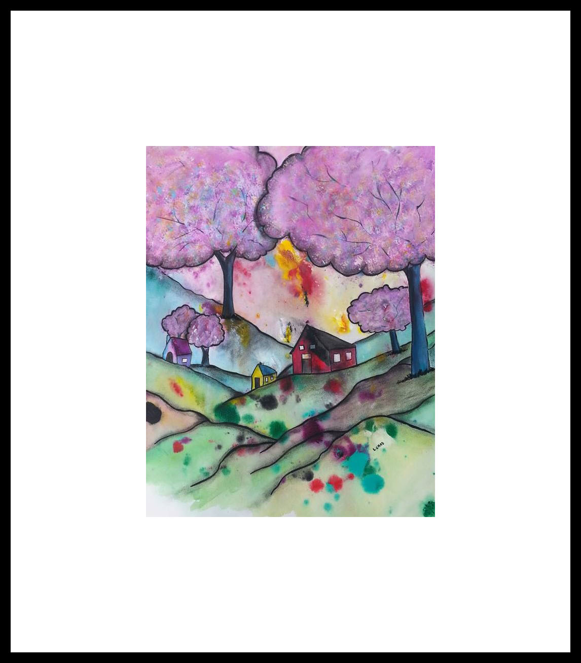 2015-18 "Cotton Candy Trees"
Framed 29" x 35"
Mixed media on 246 lb. paper
SOLD