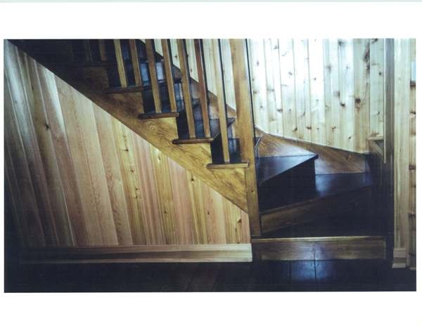 Winder pine stair