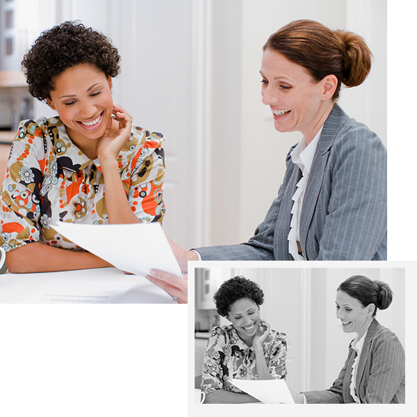 lady with insurance expert
