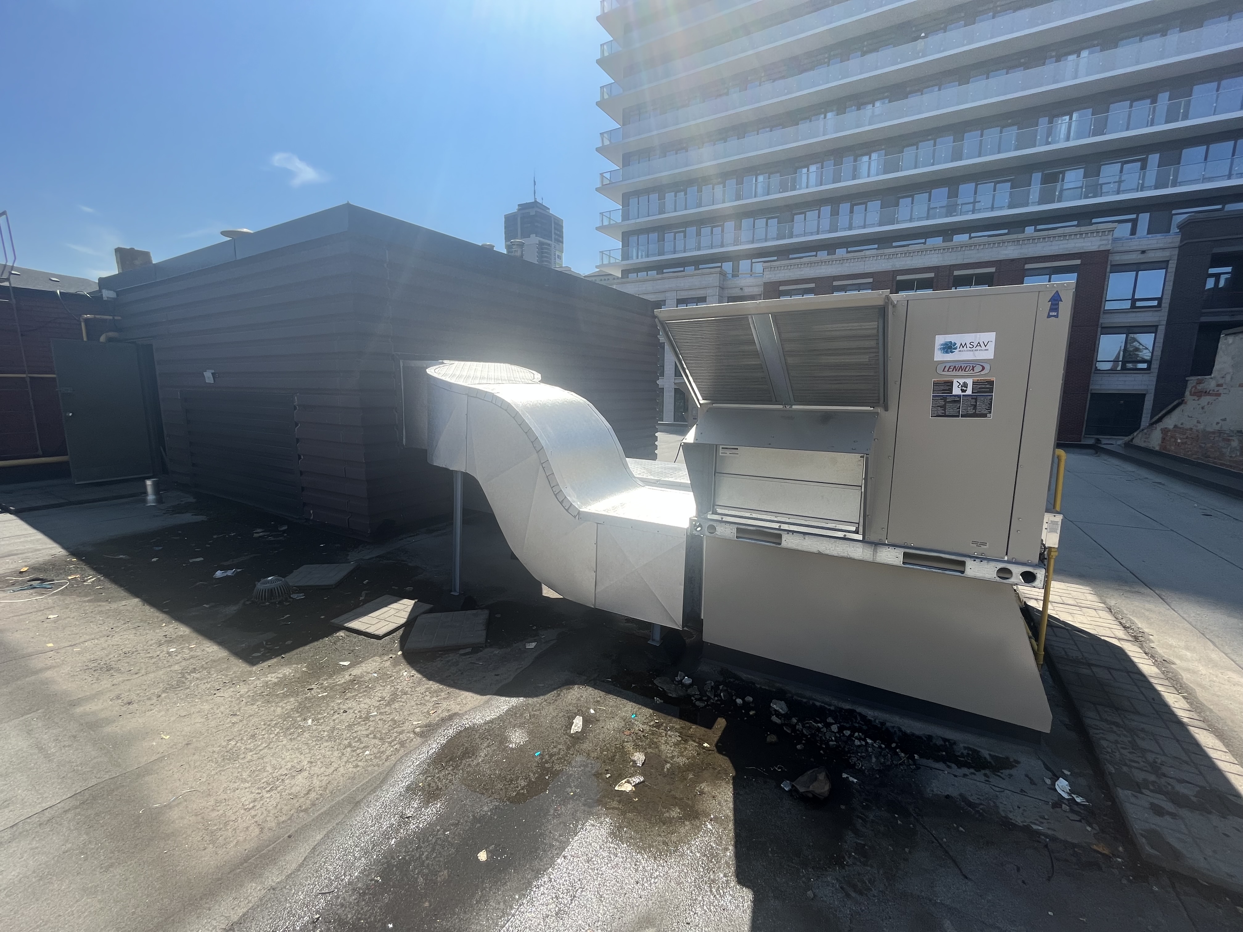 Down Discharge Curb Adapter Converted to Horizontal Duct