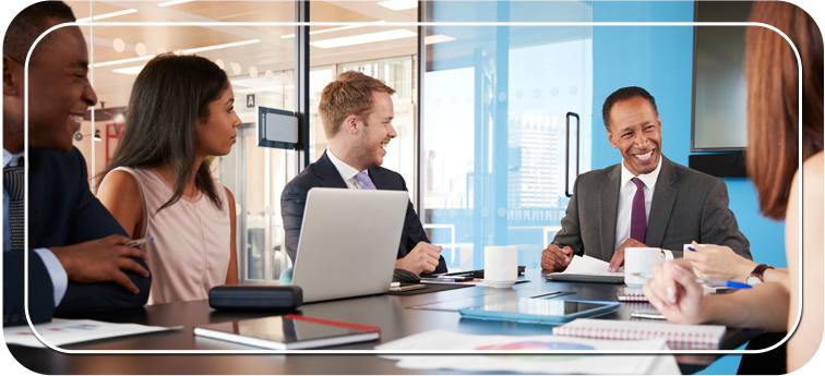 Several professionals in a meeting