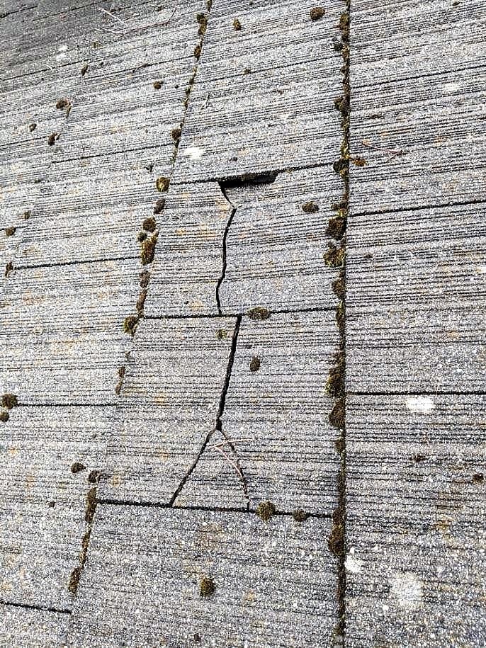 damaged concrete roof tile