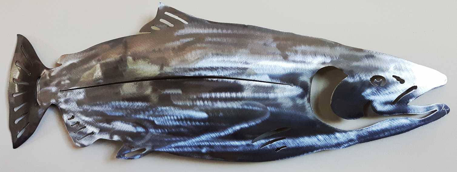 Metal art ,Salmon, Campbell river BC, Vancouver island BC, Vancouver BC, Victoria BC, British Columbia,Alberta
